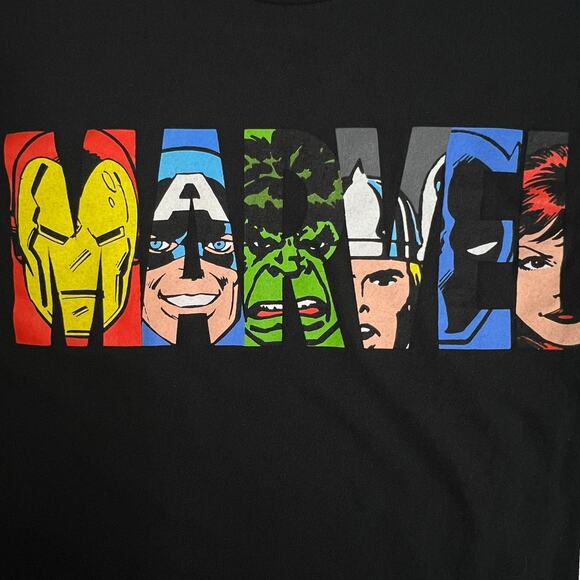 Marvel Comics Avengers T-Shirt – Black, Size S – Iron Man, Captain America, Thor - Picture 4 of 8